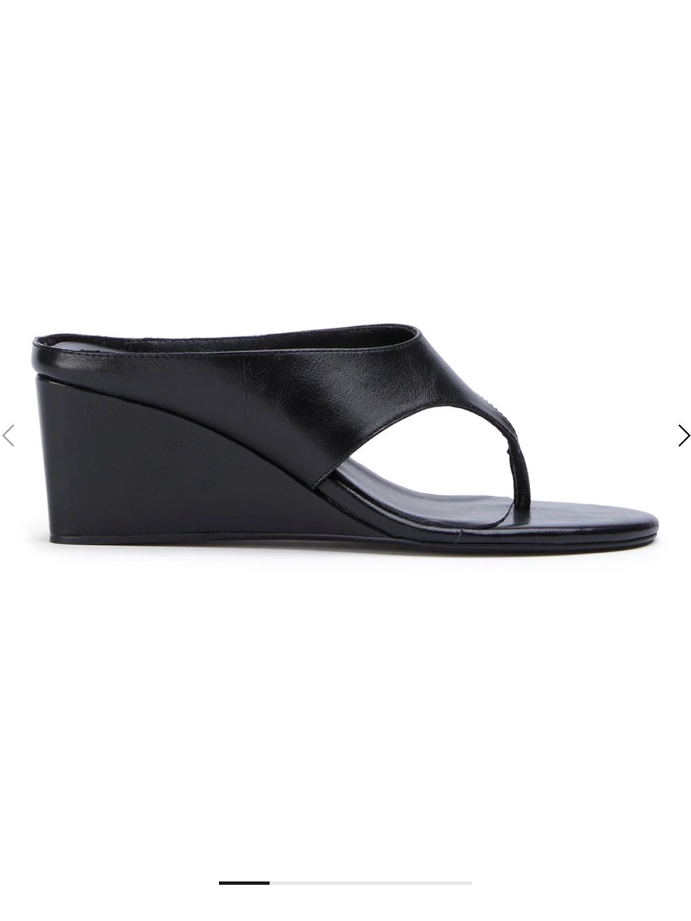 Tony Bianco Black Leather Wedge Thong Sandal